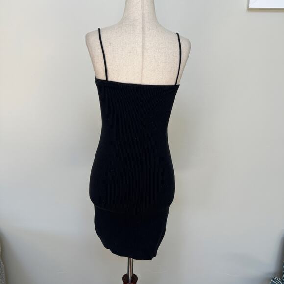 BRANDY MELVILLE Women's Ribbed Bodycon Dress In Black - Picture 2 of 8